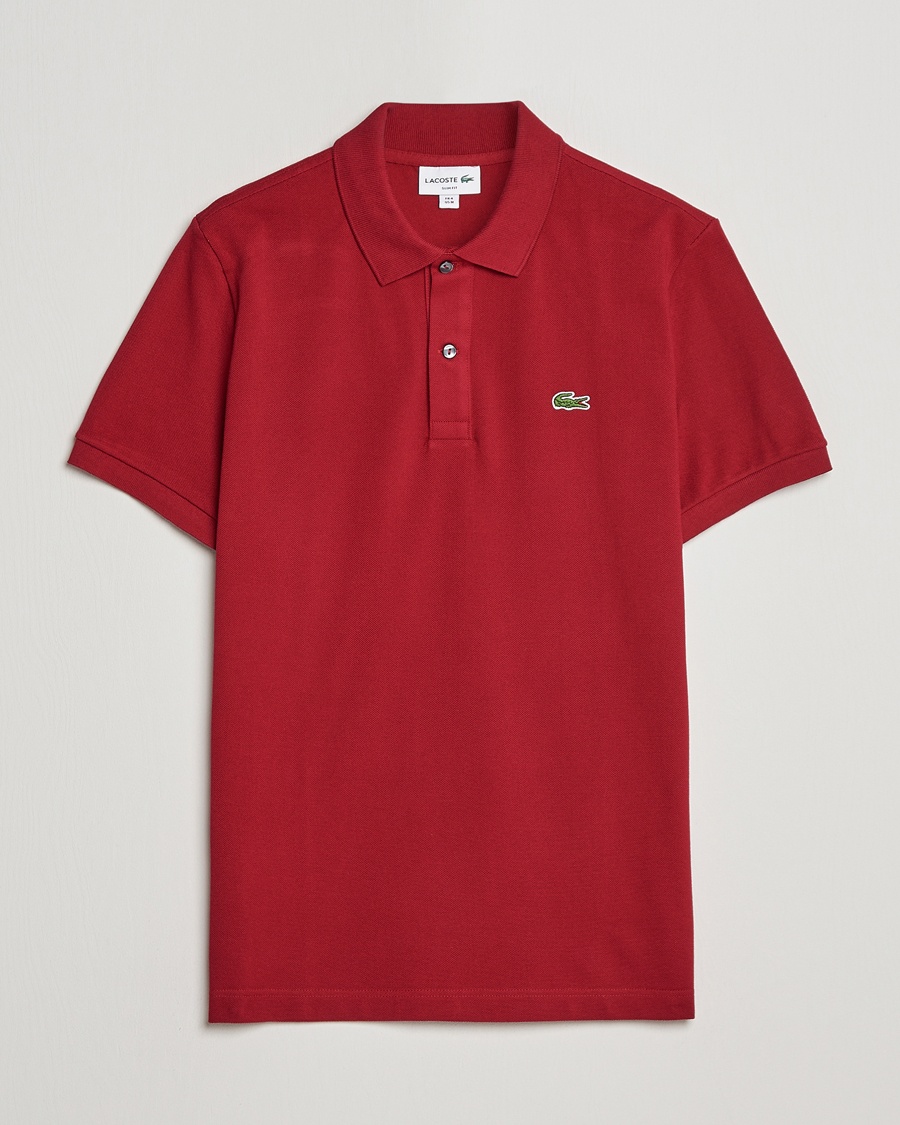 Lacoste Slim Fit Polo Piké Bordeaux – Rot
