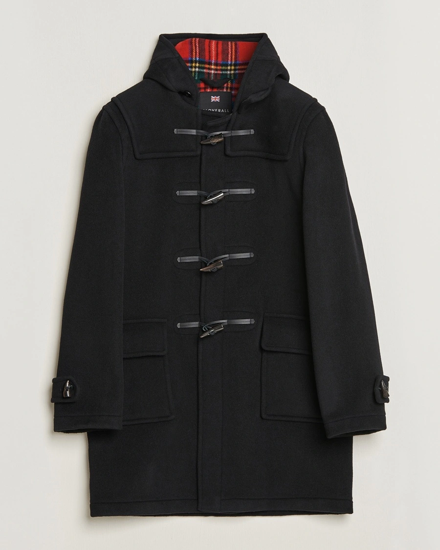 Gloverall Morris Duffle Coat Black/Royal Stewart – Schwarz