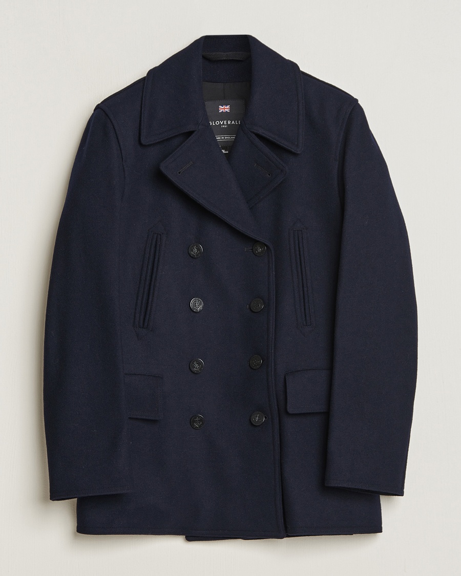 Gloverall Churchill Reefer Peacoat Navy – Blau