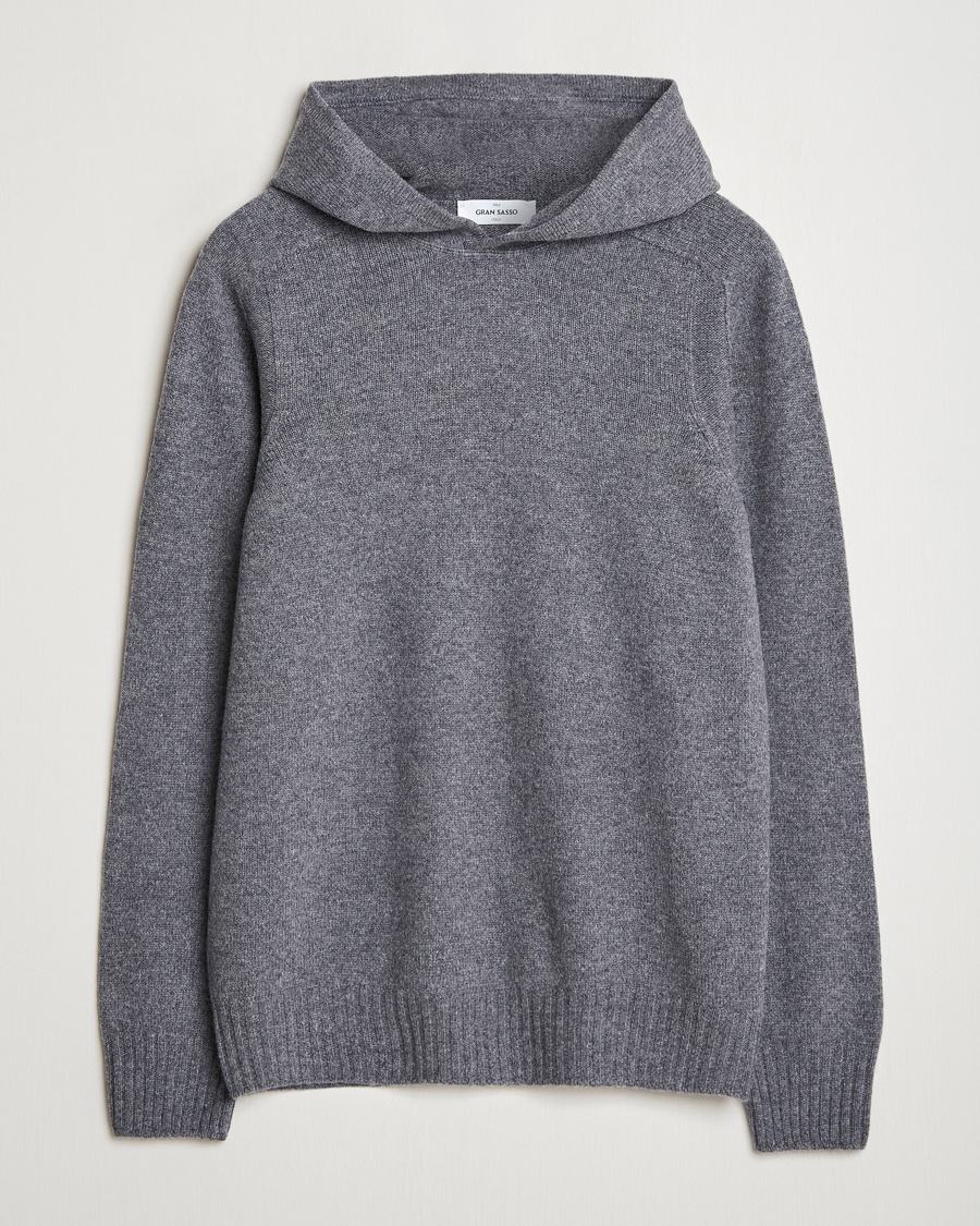 Gran Sasso Wool Hoodie Grey Melange – Grau