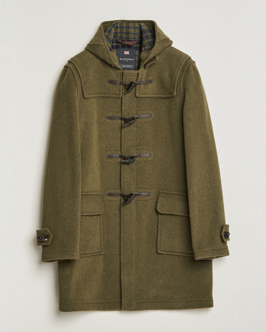 Gloverall Morris Duffle Coat Loden Green/Check – Grün