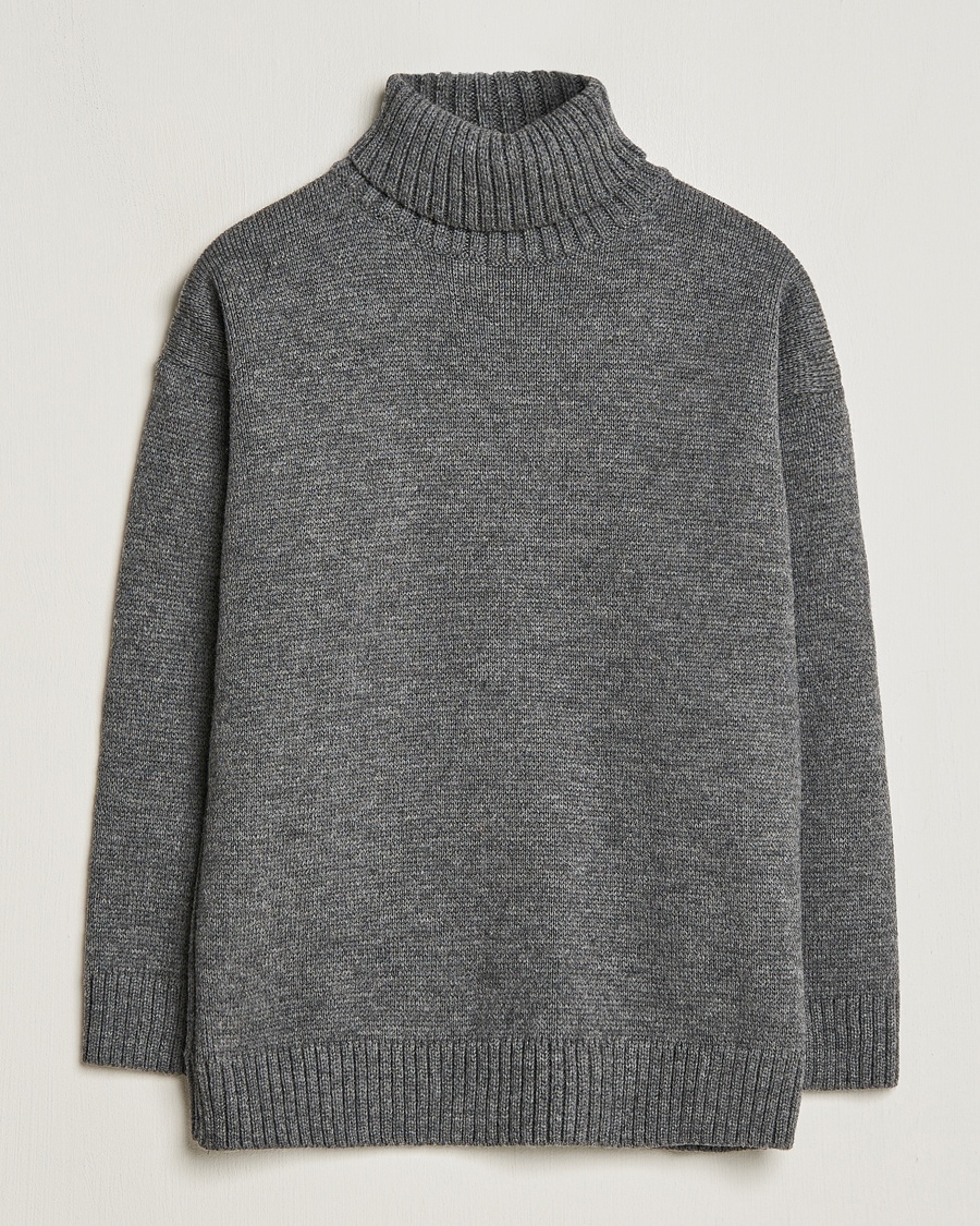 Gloverall Submariner Chunky Wool Rollneck Grey – Grau