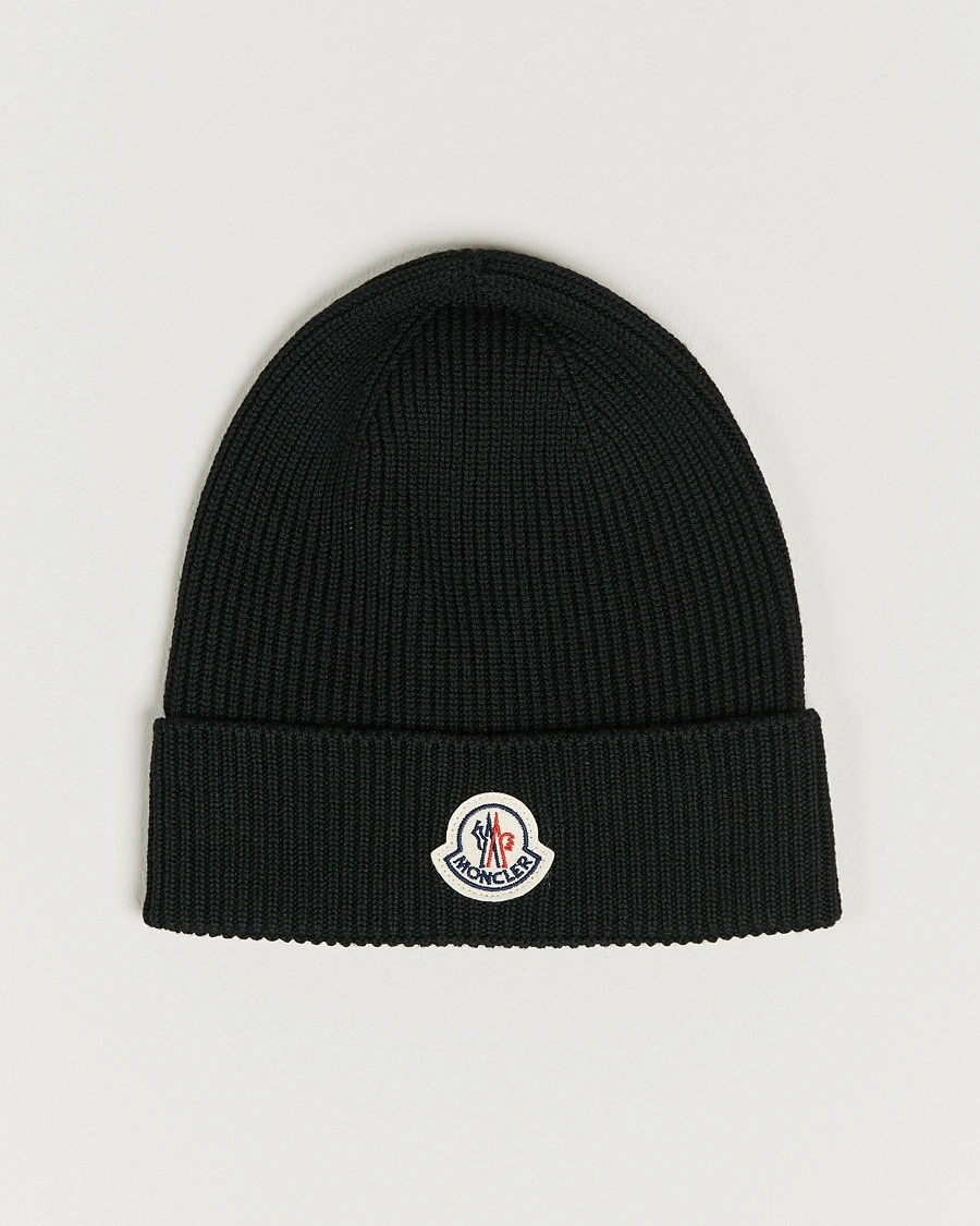Moncler Rib Wool Beanie Black – Schwarz