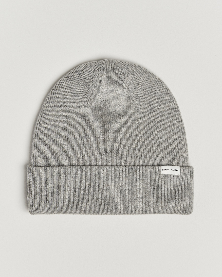 Samsøe Samsøe The Wool Beanie Grey Melange – Grau