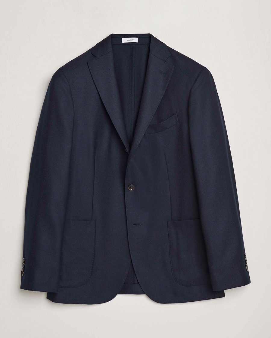 Boglioli K Jacket Wool Hopsack Blazer Navy – Blau
