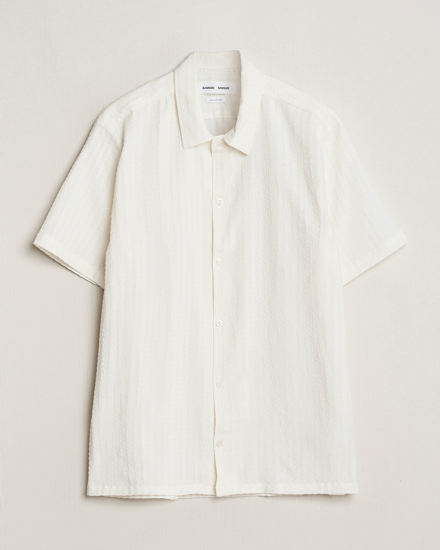 Samsøe Samsøe Avan Structured Short Sleeve Shirt White – Weiß