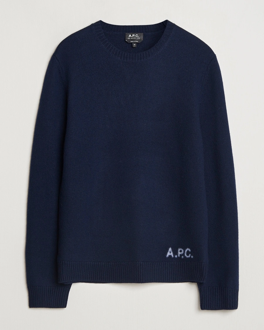 A.P.C. Edward Wool Knitted Sweater Dark Navy – Blau