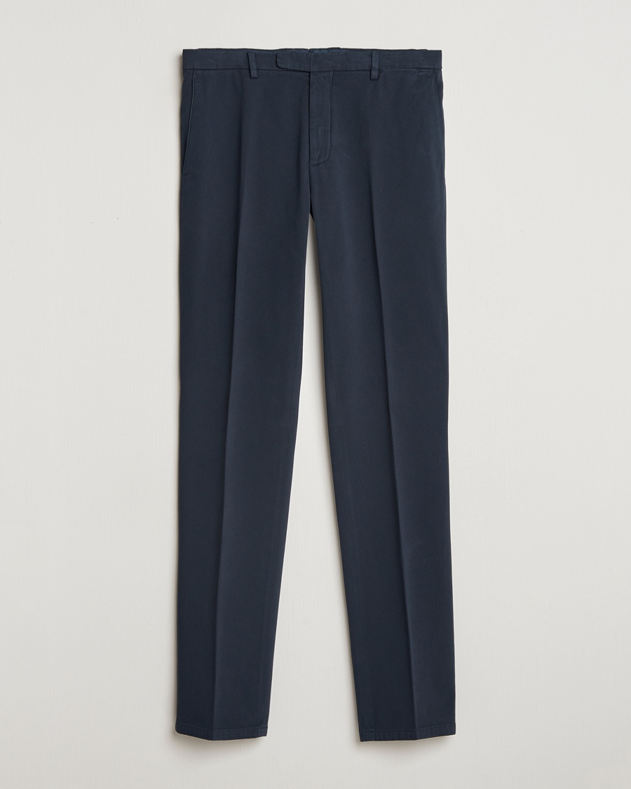 Boglioli Cotton Twill Trousers Navy – Blau