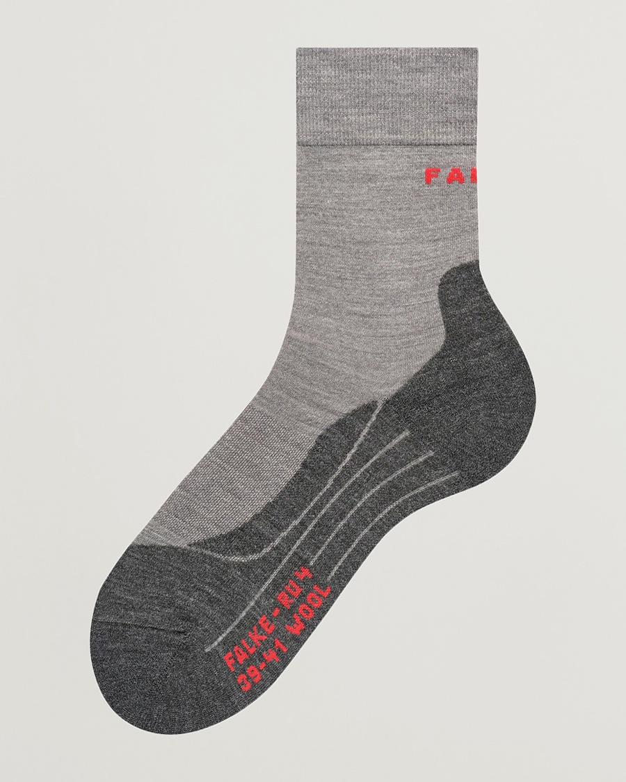 Falke Sport RU4 Endurance Wool Running Socks Light Grey Mel – Grau