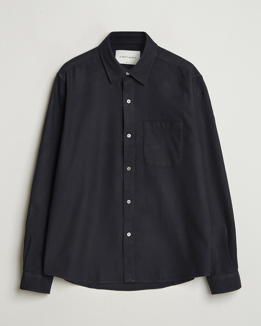 A Day's March Newark Flannel Shirt Black – Schwarz