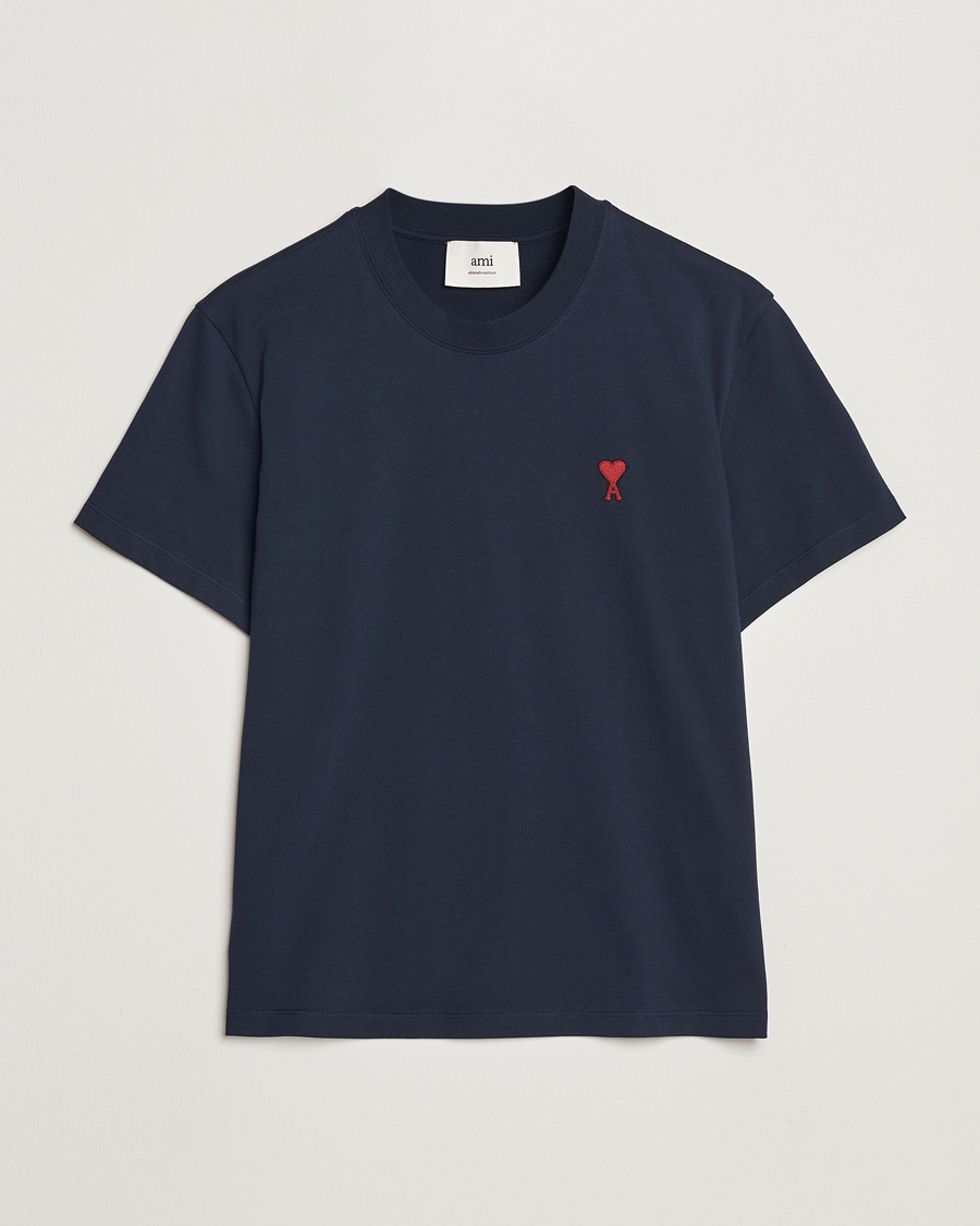 AMI Heart Logo T-Shirt Navy – Blau