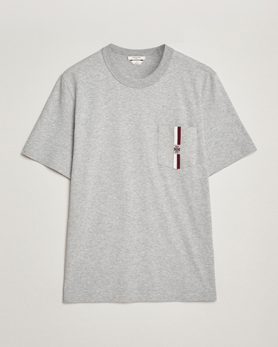 Jacob Cohën Cotton Stripe Logo Pocket T-Shirt Light Grey – Grau
