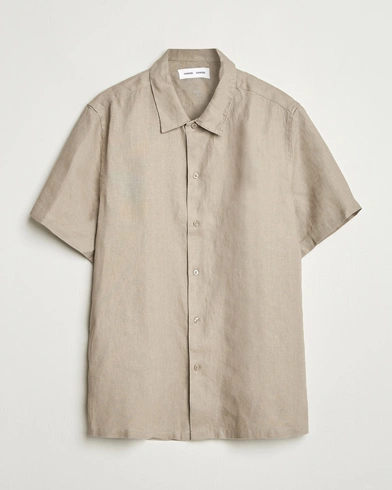 Samsøe Samsøe Avan Linen Short Sleeve Shirt Greige – Beige