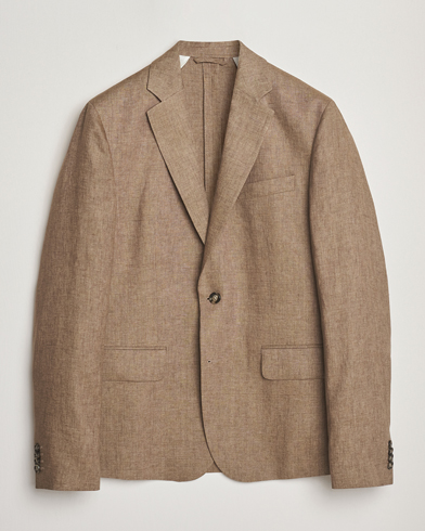 J.Lindeberg Elton Unlined Super Linen Blazer Nutmeg – Braun