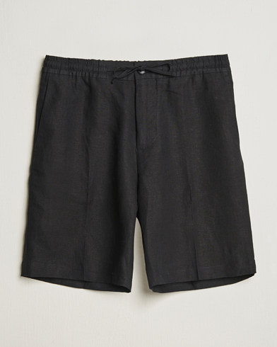 J.Lindeberg Brady Drape Linen Shorts Black – Schwarz
