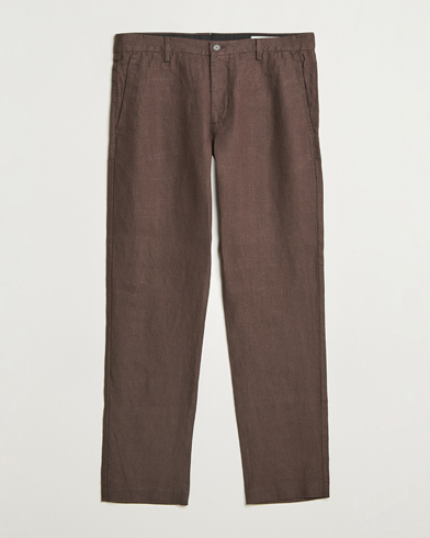 NN07 Theo Linen Trousers Coffee – Braun