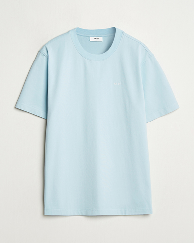 NN07 Adam Logo Crew Neck T-Shirt Winter Sky – Blau