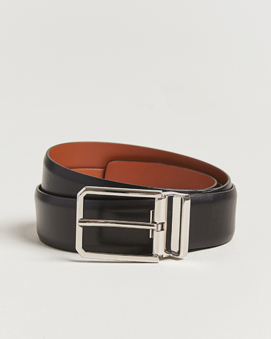 Santoni Classic Leather Belt Black Calf – Schwarz