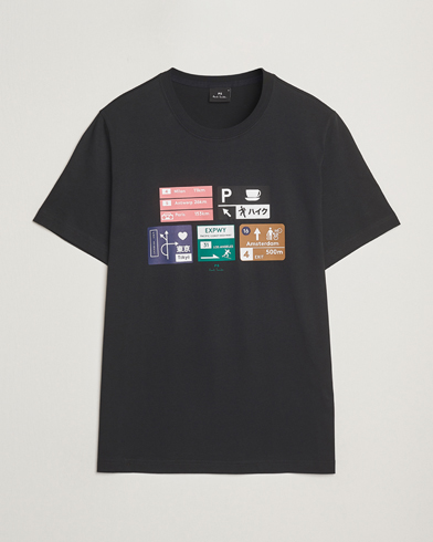 PS Paul Smith Road Signs Crew Neck T-Shirt Black – Schwarz