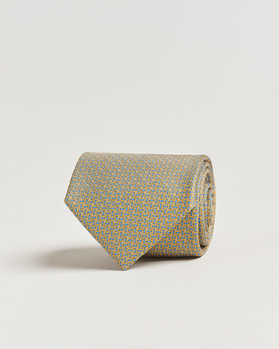 Brioni Printed Silk Tie Yellow – Gelb