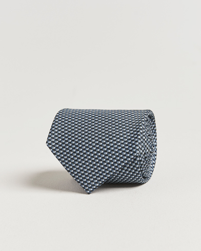 Brioni Printed Silk Tie Navy – Blau