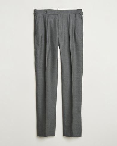 Ralph Lauren Purple Label Worsted Flannel Trousers Light Grey – Grau
