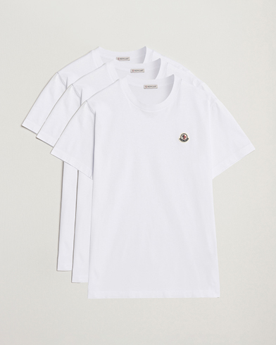 Moncler 3-Pack Logo T-Shirt White – Weiß