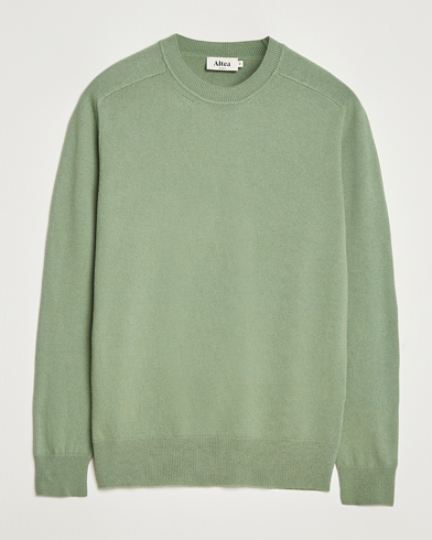 Altea Wool/Cashmere Crew Neck Pullover Green – Grün
