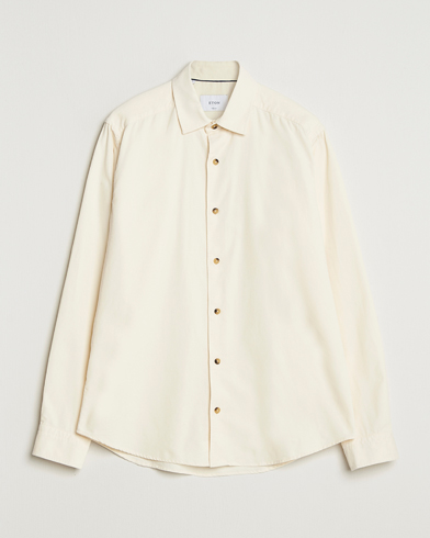 Eton Casual Fit Corduroy Shirt Off White – Weiß