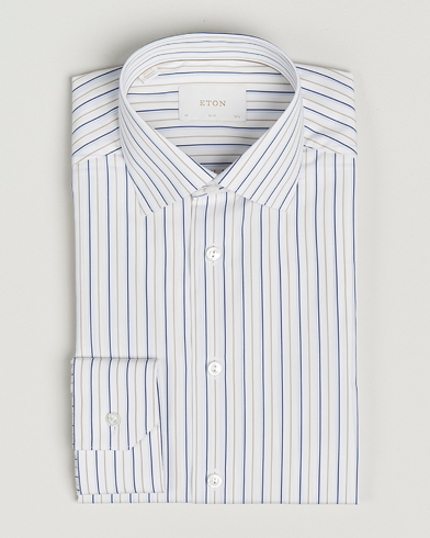 Eton Slim Fit Striped Supima 120 Shirt White – Weiß