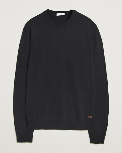 Eton Merino Knitted Crew Neck Black – Schwarz