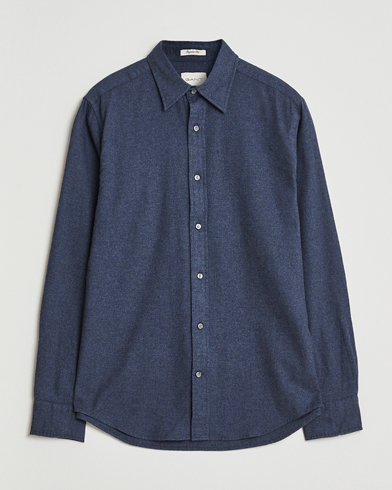 GANT Regular Fit Flannel Shirt Dark Indigo Melange – Blau