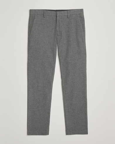 NN07 Theo Brushed Cotton Trousers Dark Grey – Grau