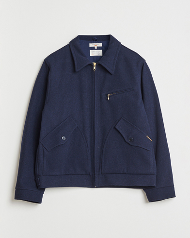 Nudie Jeans Blake Wool Zip Jacket Blueberry – Blau