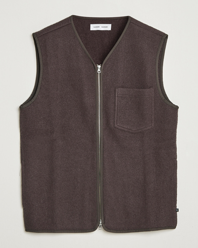 Samsøe Samsøe Hannes Boiled Wool Vest Turkish Coffee – Braun