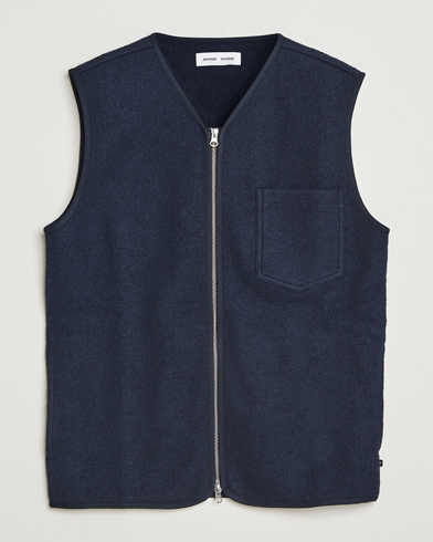Samsøe Samsøe Hannes Boiled Wool Vest Salute Navy – Blau