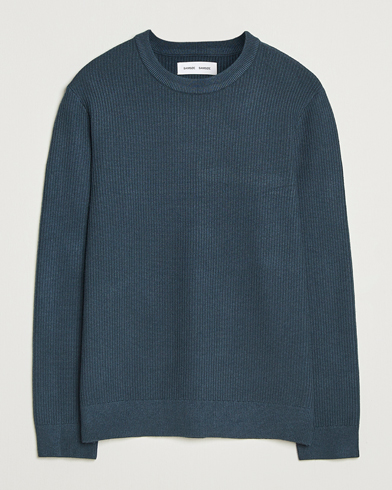 Samsøe Samsøe Dem Structured Knitted Crew Neck Midnight Navy – Blau