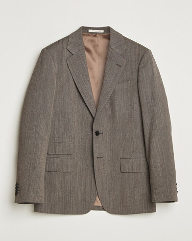 GANT 240 Mulberry Street Herringbone Suit Jacket Deep Brown – Braun