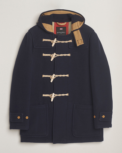 Gloverall Mid Length Monty Union Jack Duffle Coat Navy – Blau