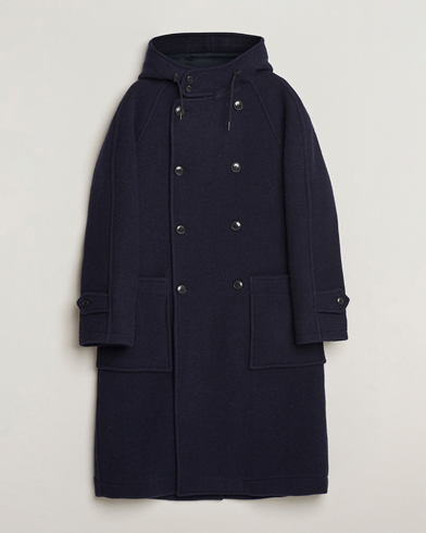 Gloverall Raglan Wool Coat Navy – Blau