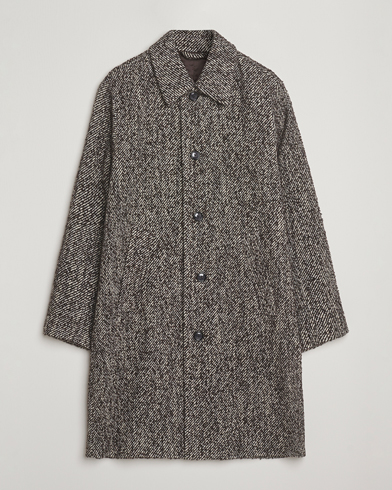 NN07 Franco Wool Herringbone Coat Demitasse Brown – Braun