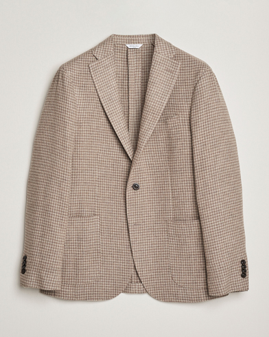 Boglioli K Jacket Cashmere/Wool Houndstooth Blazer Beige – Beige