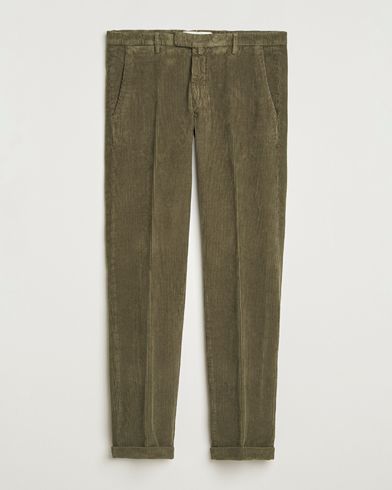 Briglia 1949 Slim Fit Corduroy Trousers Dark Green – Grün