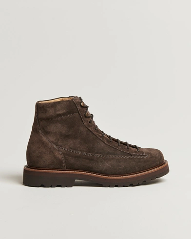 Brunello Cucinelli Lace Up Boots Dark Brown Suede – Braun