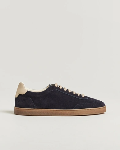 Brunello Cucinelli Classic Sneakers Navy Suede – Blau