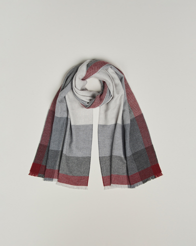 Brunello Cucinelli Wool/Cashmere Scarf Grey/Burgundy – Grau