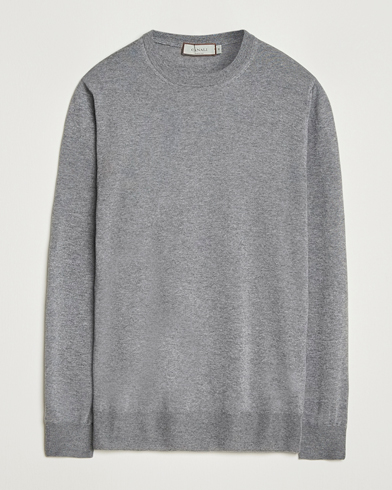 Canali Merino Wool Crew Neck Light Grey – Grau