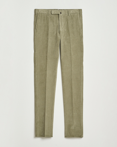 Incotex Slim Fit Baby Corduroy Trousers Sage – Grün