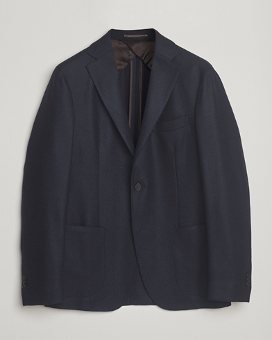 Incotex Wool/Cashmere Blazer Navy – Blau