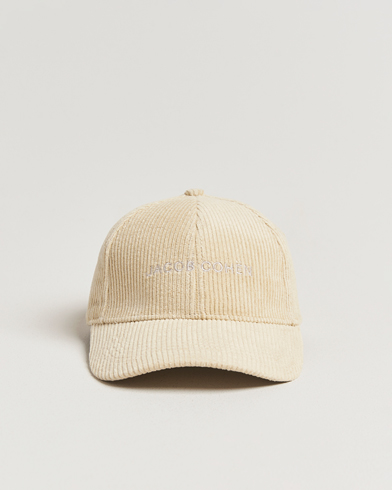 Jacob Cohën Corduroy Logo Cap Creme – Weiß